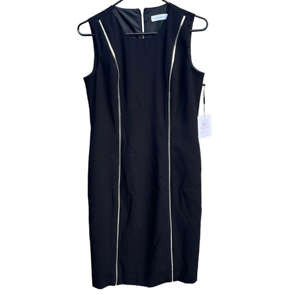 NWT Calvin Klein Zipper Accent Sheath Dress - Picture 1 of 8